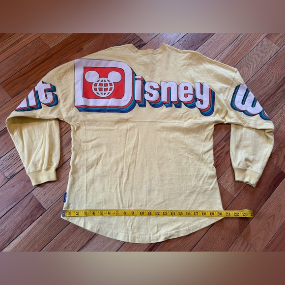 Disney Parks Walt Disney World Retro Logo Yellow Spirit Jersey Adult Size Small - Picture 8 of 13